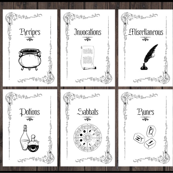 Tea Stained Grimoire Divider 8.5 X 11” Pages for your Book of Shadows. - Picture 4 of 5